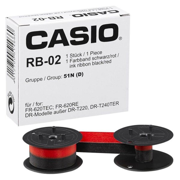 CASIO RB-02-2 (Gruppe 51) schwarz/rot Farbband