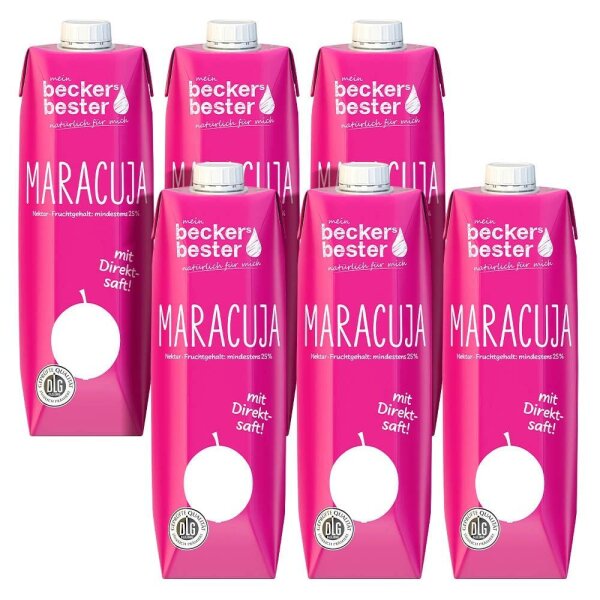 beckers bester MARACUJA Fruchtnektar 6x 1,0 l