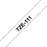 brother Schriftband TZe-111 TZE111, 6 mm, schwarz auf transparent, 1 St.