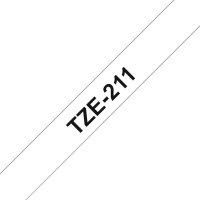brother Schriftband TZe-211 TZE211, 6 mm, schwarz auf weiß, 1 St.