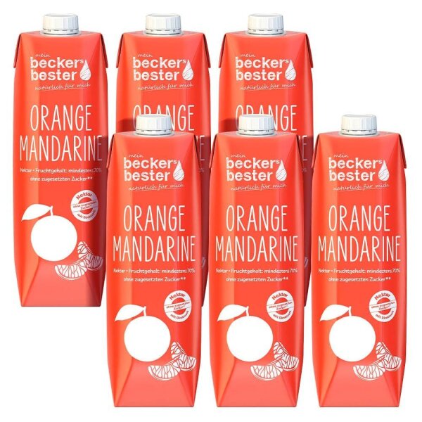 beckers bester ORANGE MANDARINE Fruchtnektar 6x 1,0 l