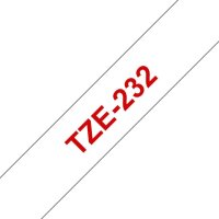 brother Schriftband TZe-232 TZE232, 12 mm, rot auf weiß, 1 St.