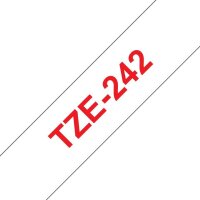 brother Schriftband TZe-242 TZE242, 18 mm, rot auf weiß, 1 St.