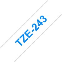 brother Schriftband TZe-243 TZE243, 18 mm, blau auf weiß, 1 St.