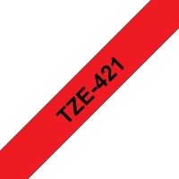 brother Schriftband TZe-421 TZE421, 9 mm, schwarz auf rot, 1 St.