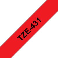 brother Schriftband TZe-431 TZE431, 12 mm, schwarz auf rot, 1 St.