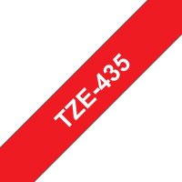 brother Schriftband TZe-435 TZE435, 12 mm, weiß auf rot, 1 St.