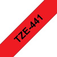 brother Schriftband TZe-441 TZE441, 18 mm, schwarz auf rot, 1 St.