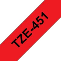brother Schriftband TZe-451 TZE451, 24 mm, schwarz auf rot, 1 St.
