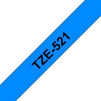 brother Schriftband TZe-521 TZE521, 9 mm, schwarz auf blau, 1 St.
