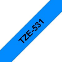 brother Schriftband TZe-531 TZE531, 12 mm, schwarz auf blau, 1 St.