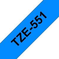 brother Schriftband TZe-551 TZE551, 24 mm, schwarz auf blau, 1 St.