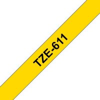 brother Schriftband TZe-611 TZE611, 6 mm, schwarz auf gelb, 1 St.