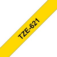 brother Schriftband TZe-621 TZE621, 9 mm, schwarz auf gelb, 1 St.