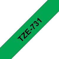 brother Schriftband TZe-731 TZE731, 12 mm, schwarz auf grün, 1 St.