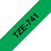 brother Schriftband TZe-741 TZE741, 18 mm, schwarz auf grün, 1 St.