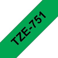 brother Schriftband TZe-751 TZE751, 24 mm, schwarz auf grün, 1 St.