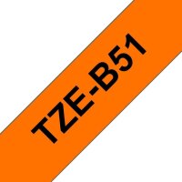 brother Schriftband TZe-B51 TZEB51, 24 mm, schwarz auf orange, 1 St.