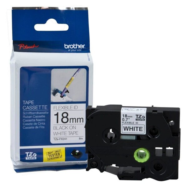 brother Schriftband TZe-FX241 TZEFX241, 18 mm, schwarz auf weiß, 1 St.