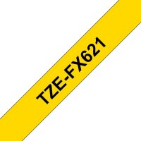 brother Schriftband TZe-FX621 TZEFX621, 9 mm, schwarz auf gelb, 1 St.