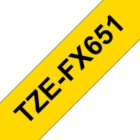 brother Schriftband TZe-FX651 TZEFX651, 24 mm, schwarz auf gelb, 1 St.