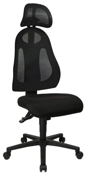 Topstar Bürostuhl Free Art mit Kopfstütze, FR100 G200X Stoff schwarz, Gestell schwarz
