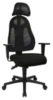 Topstar Bürostuhl Free Art mit Kopfstütze, FR100 G200X Stoff schwarz, Gestell schwarz