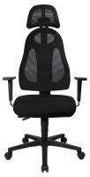 Topstar Bürostuhl Free Art mit Kopfstütze, FR100 G200X Stoff schwarz, Gestell schwarz