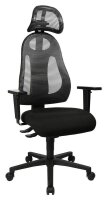 Topstar Bürostuhl Free Art mit Kopfstütze, FR100 G202X Stoff anthrazit, Gestell schwarz