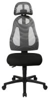 Topstar Bürostuhl Free Art mit Kopfstütze, FR100 G208X Stoff grau, Gestell schwarz