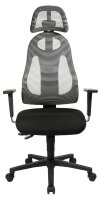 Topstar Bürostuhl Free Art mit Kopfstütze, FR100 G208X Stoff grau, Gestell schwarz