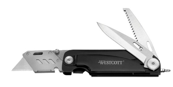 WESTCOTT Multifunktionsmesser schwarz, 1 St.
