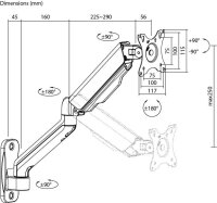 goobay Monitor-Halterung 70820 schwarz für 1 Monitor , Wandhalterung