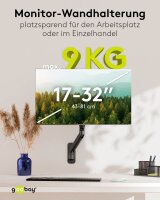 goobay Monitor-Halterung 70820 schwarz für 1 Monitor , Wandhalterung