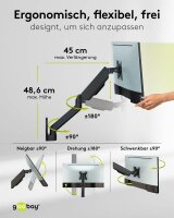 goobay Monitor-Halterung 70820 schwarz für 1 Monitor , Wandhalterung