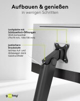 goobay Monitor-Halterung 70821 schwarz für 1 Monitor, Tischständer