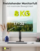 goobay Monitor-Halterung 70821 schwarz für 1 Monitor, Tischständer