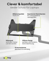 goobay Laptop-Monitor-Halterung Deluxe 74417 schwarz für 1 Monitor und 1 Notebook, Tischbohrung, Tischklemme