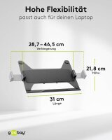 goobay Laptop-Monitor-Halterung Deluxe 74417 schwarz für 1 Monitor und 1 Notebook, Tischbohrung, Tischklemme