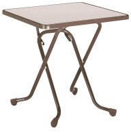 BEST Gartentisch Madrid braun, weiß rechteckig 67,0...