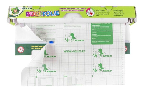 JOLLY Bucheinbandfolie selbstklebend mit Cutter transparent 45,0 cm x 10,0 m