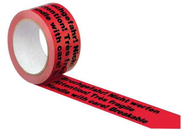 SUPRA Warnklebeband Bruchgefahr! Nicht werfen! rot/schwarz 50,0 mm x 66,0 m 1 Rolle