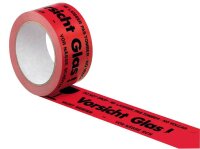 SUPRA Warnklebeband Vorsicht Glas! rot/schwarz 50,0 mm x...