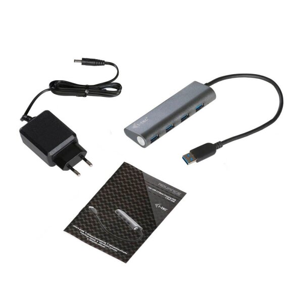 i-tec® USB-Hub METAL Series 4-fach silber