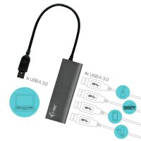 i-tec® USB-Hub METAL Series 4-fach silber