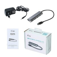 i-tec® USB-Hub METAL Series 4-fach silber