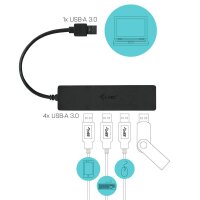 i-tec® USB-Hub Advance Series Slim 4-fach schwarz