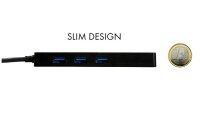 i-tec® USB-Hub Advance Series Slim 3-fach schwarz