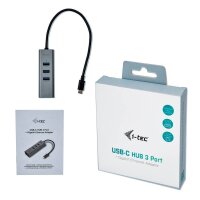 i-tec® USB-Hub USB-C Metal 3-fach grau