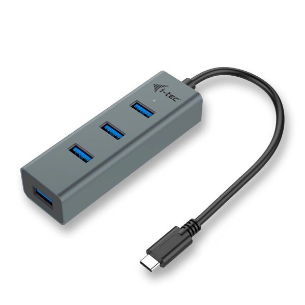 i-tec® USB-Hub USB-C Metal 4-fach grau